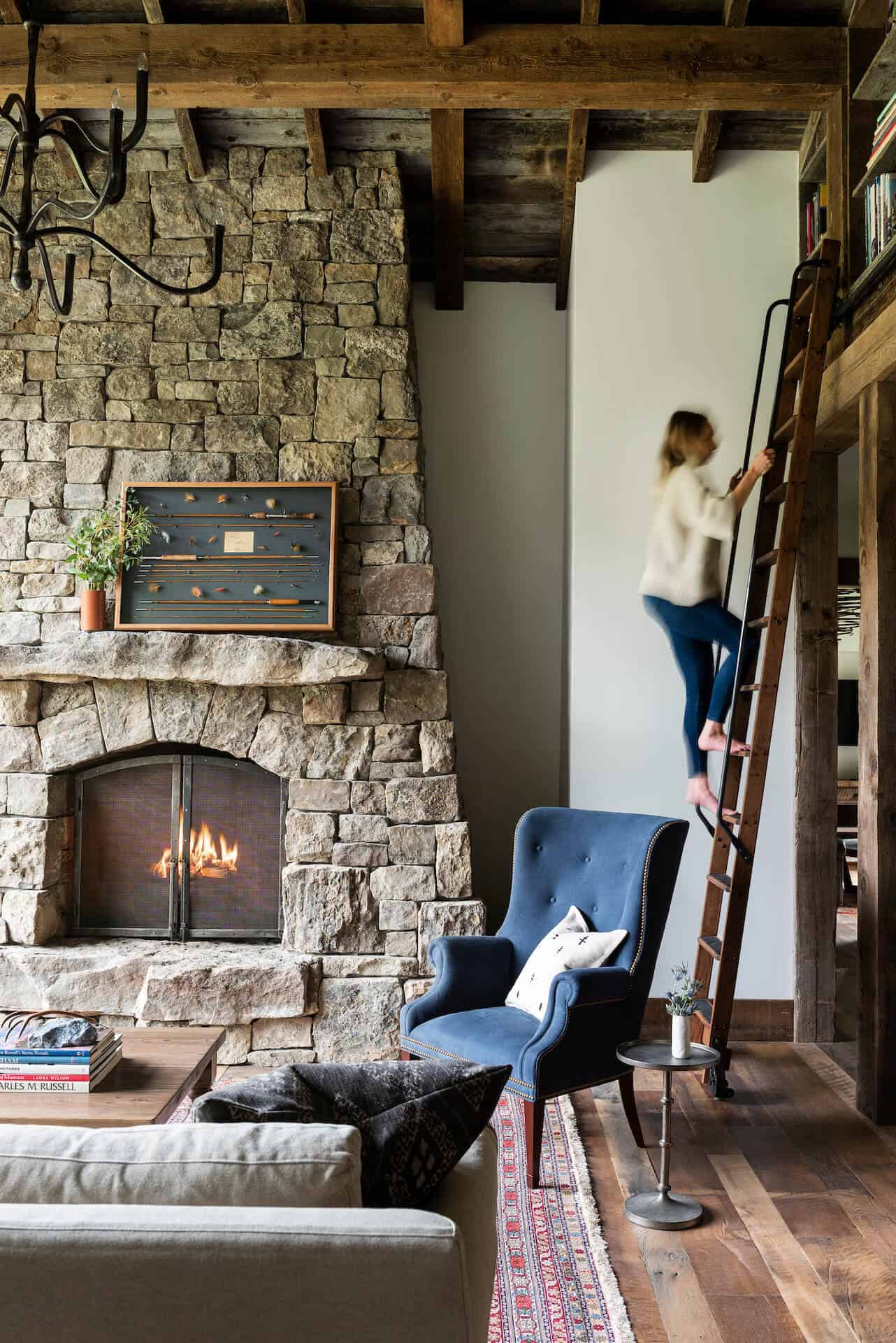 rustic-living-room-with-a-fireplace