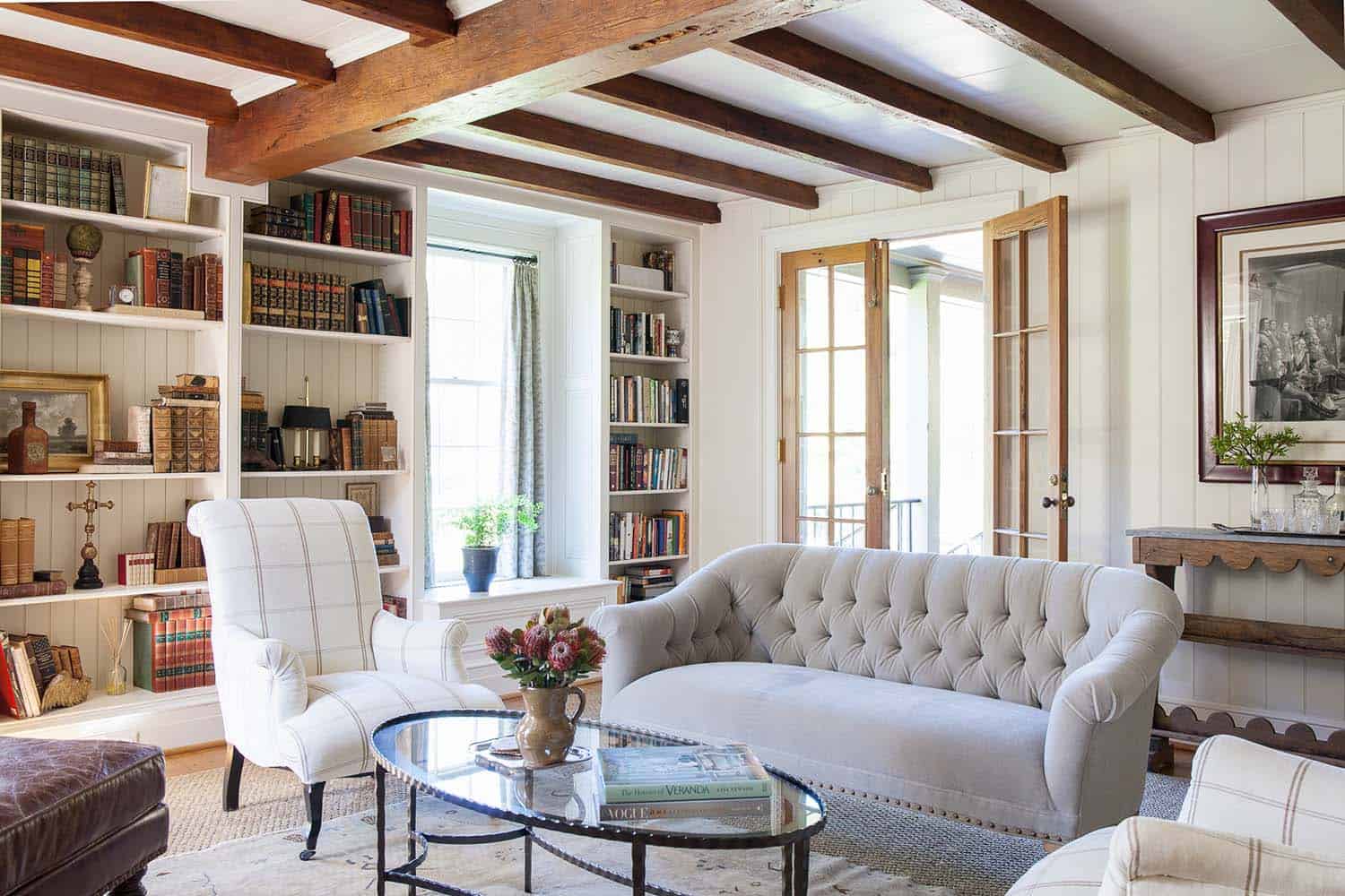 transitional-family-room-with-a-fireplace