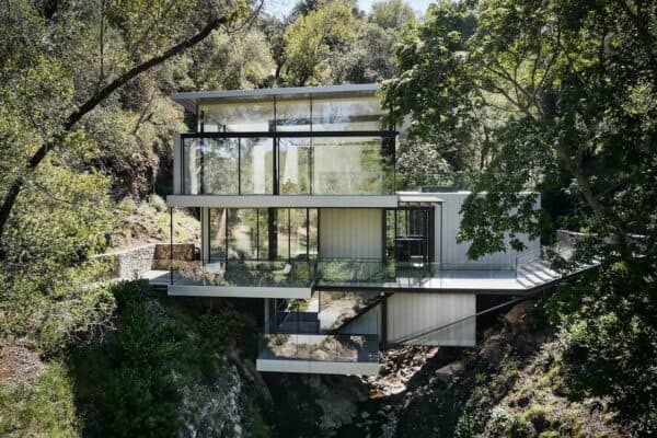 featured posts image for An amazing glass house in California is suspended over a rushing creek