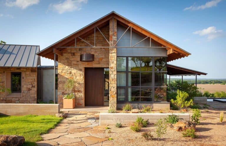A stunning ranch house merges with the rugged terrain of remote West Texas