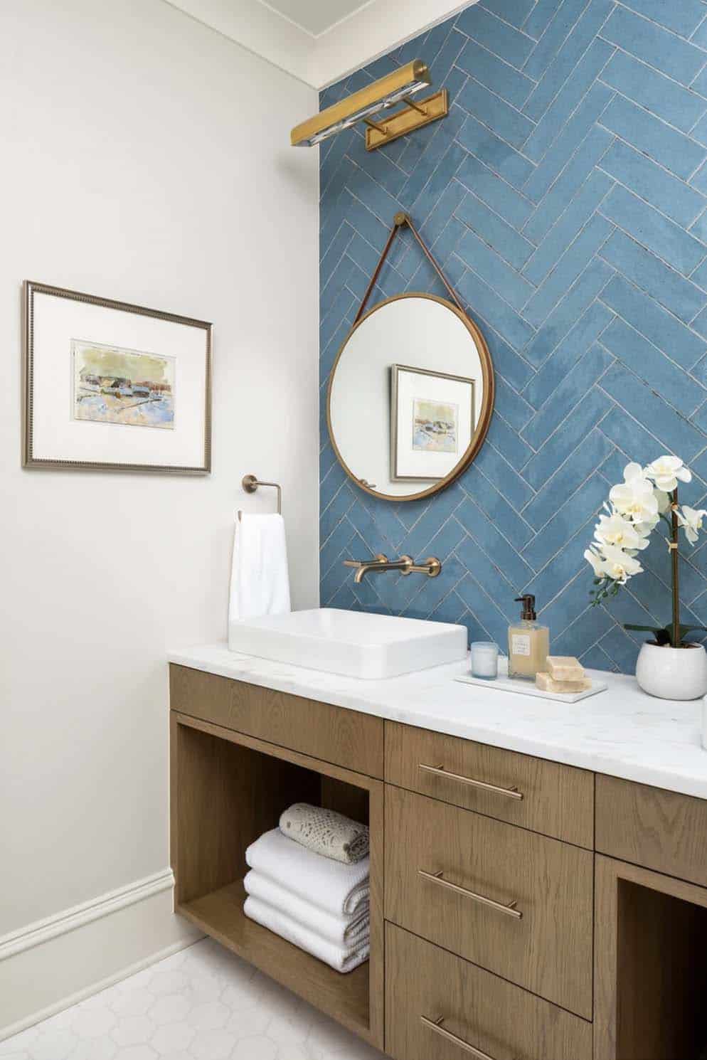 contemporary-bathroom-with-a-blue-tile-backsplash