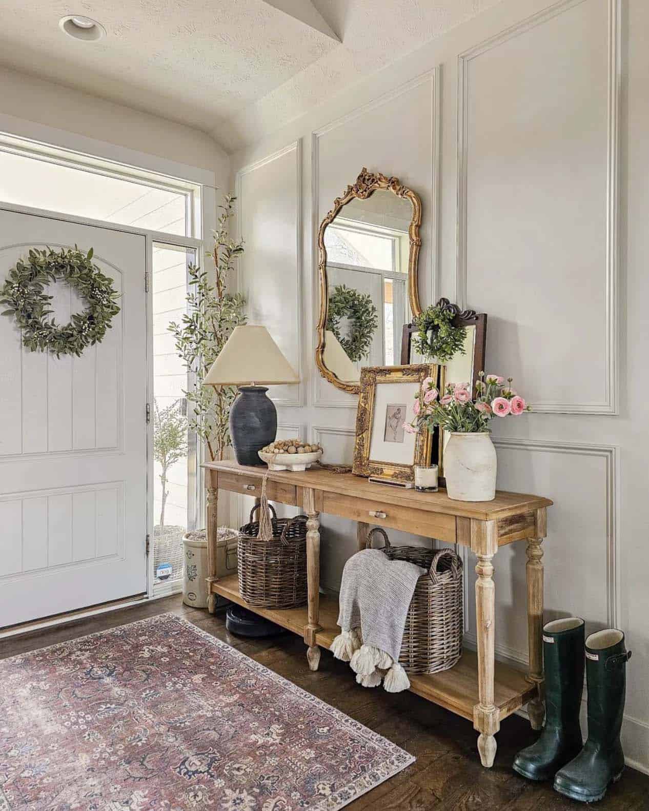 spring-console-table-decor-entry