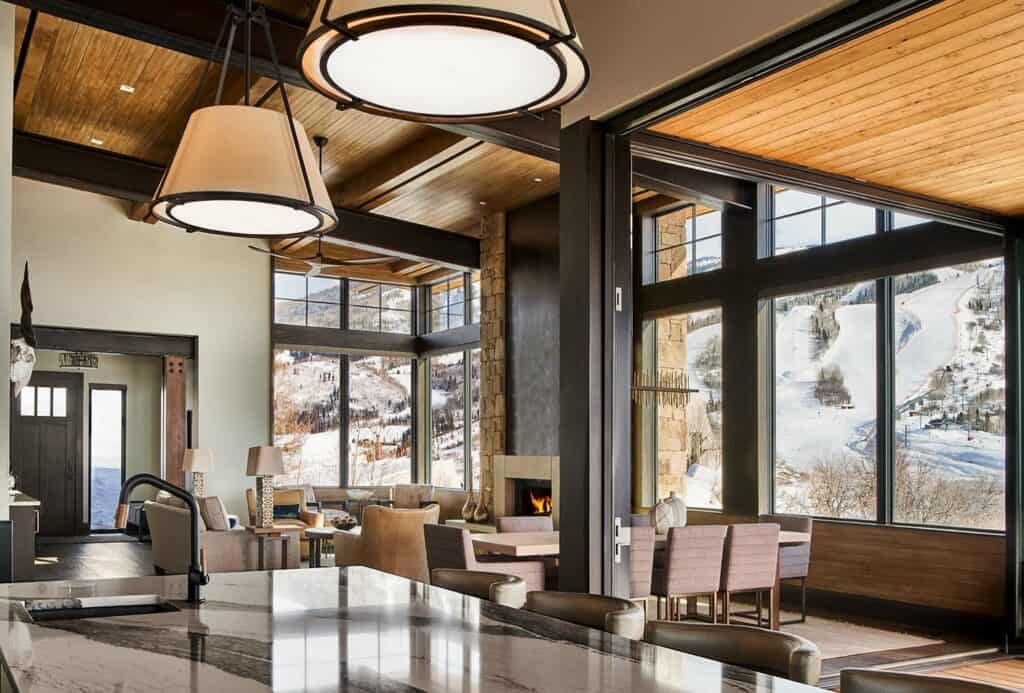A spectacular mountain retreat perched hillside in Steamboat Springs