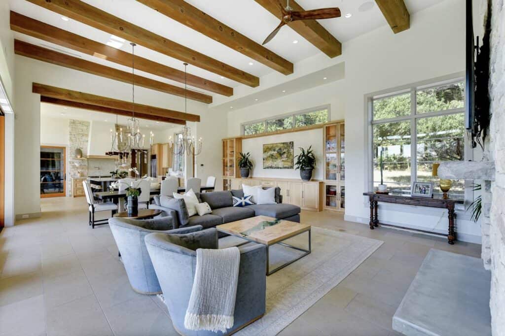 Step into this inviting Texas Hill Country house with luminous interiors