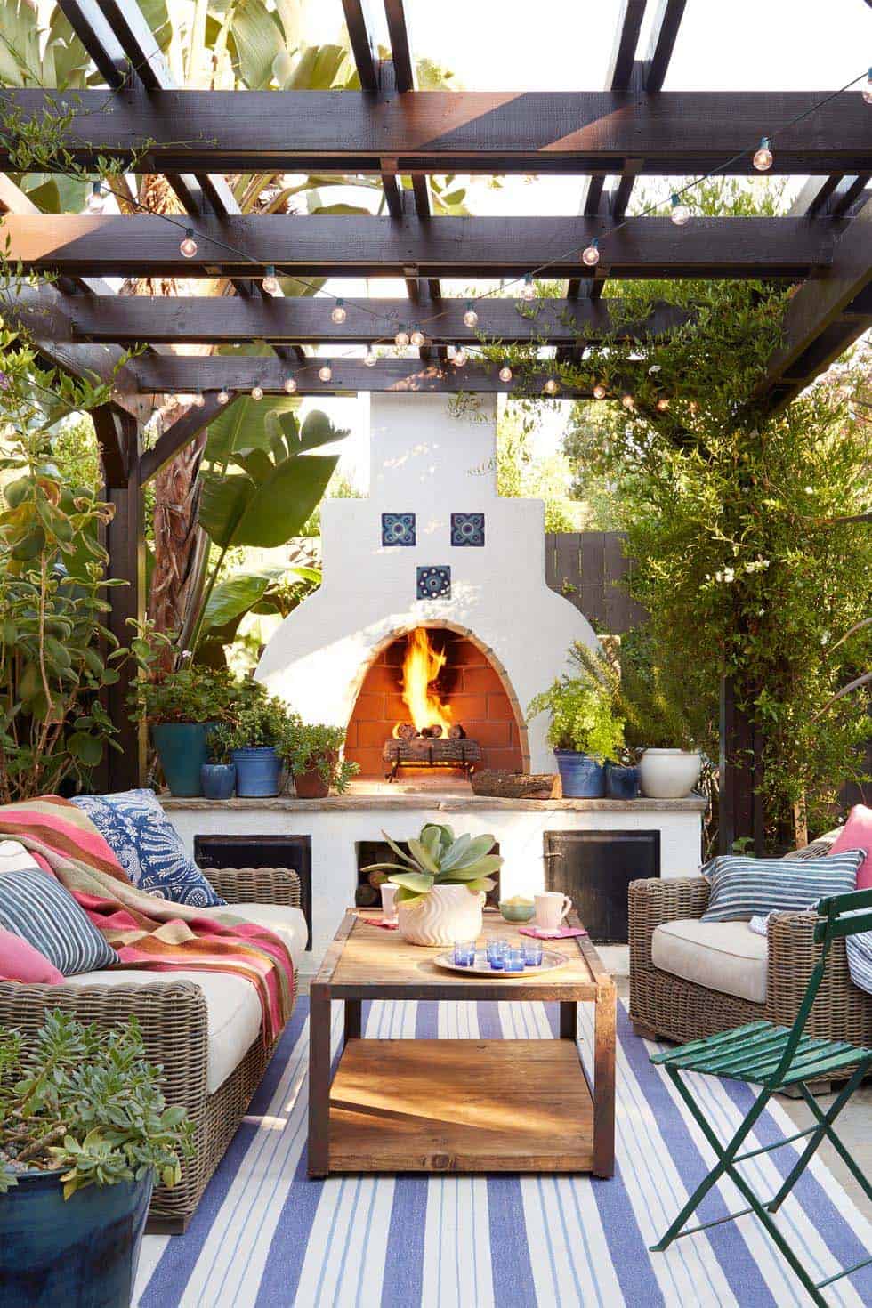 backyard-patio-with-a-pergola-and-fireplace