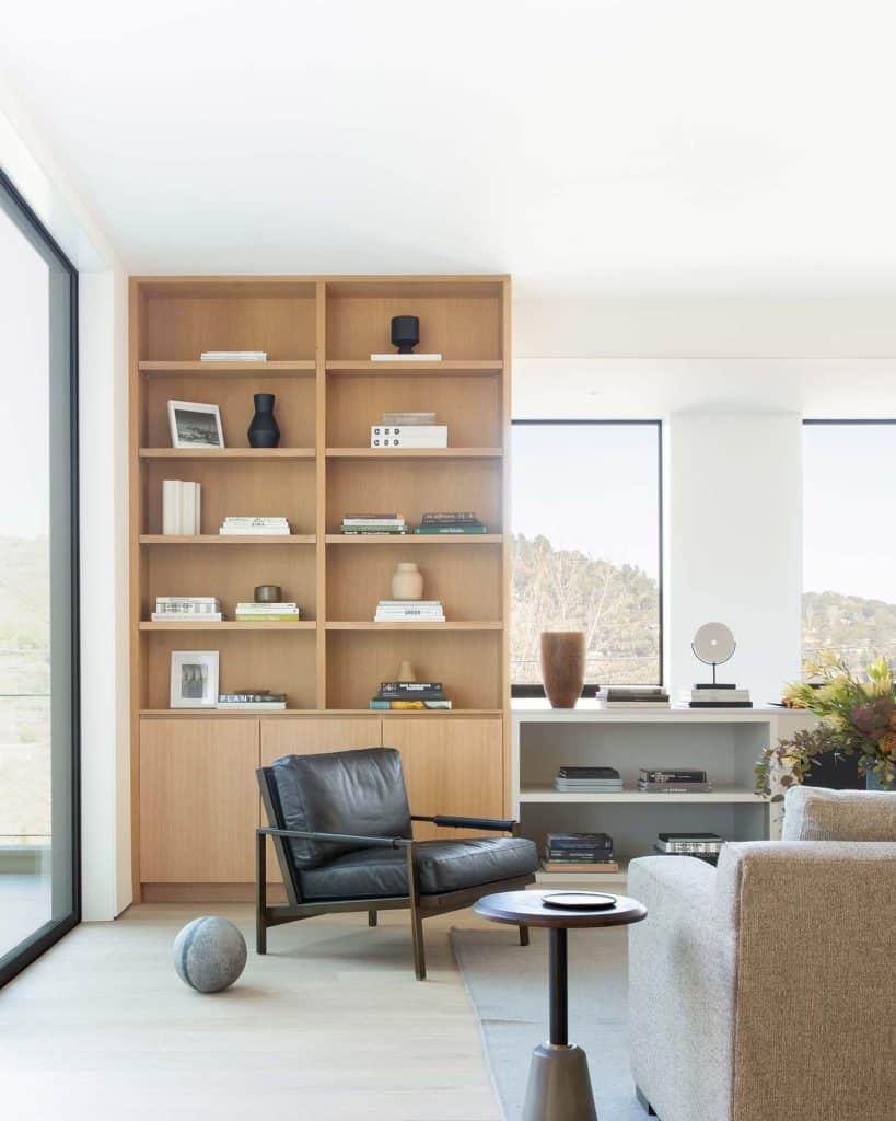 Inside a contemporary hillside house shaded by redwoods in Mill Valley
