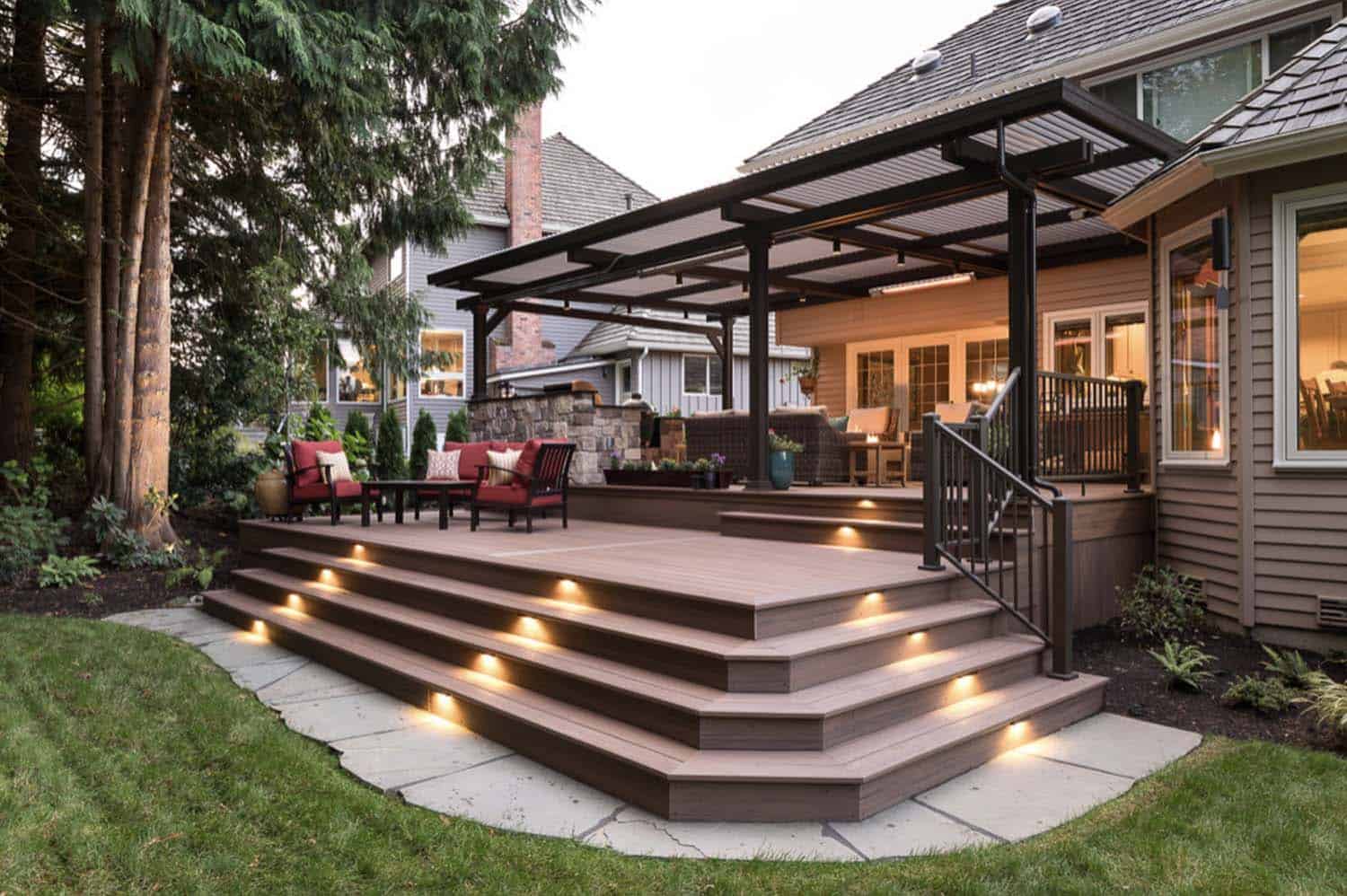 raised-backyard-deck-with-a-louvered-pergola