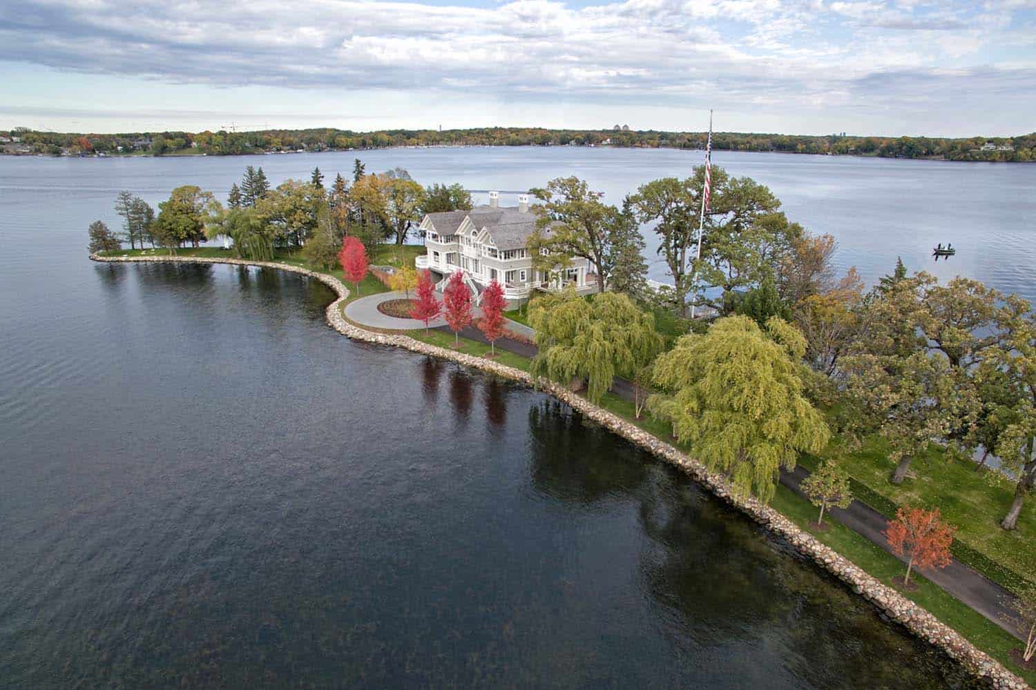 east-coast-shingle-style-lake-house-exterior-aerial-view