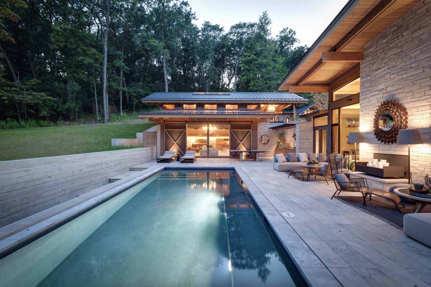 lakeside-resort-home-modern-exterior-pool-and-patio