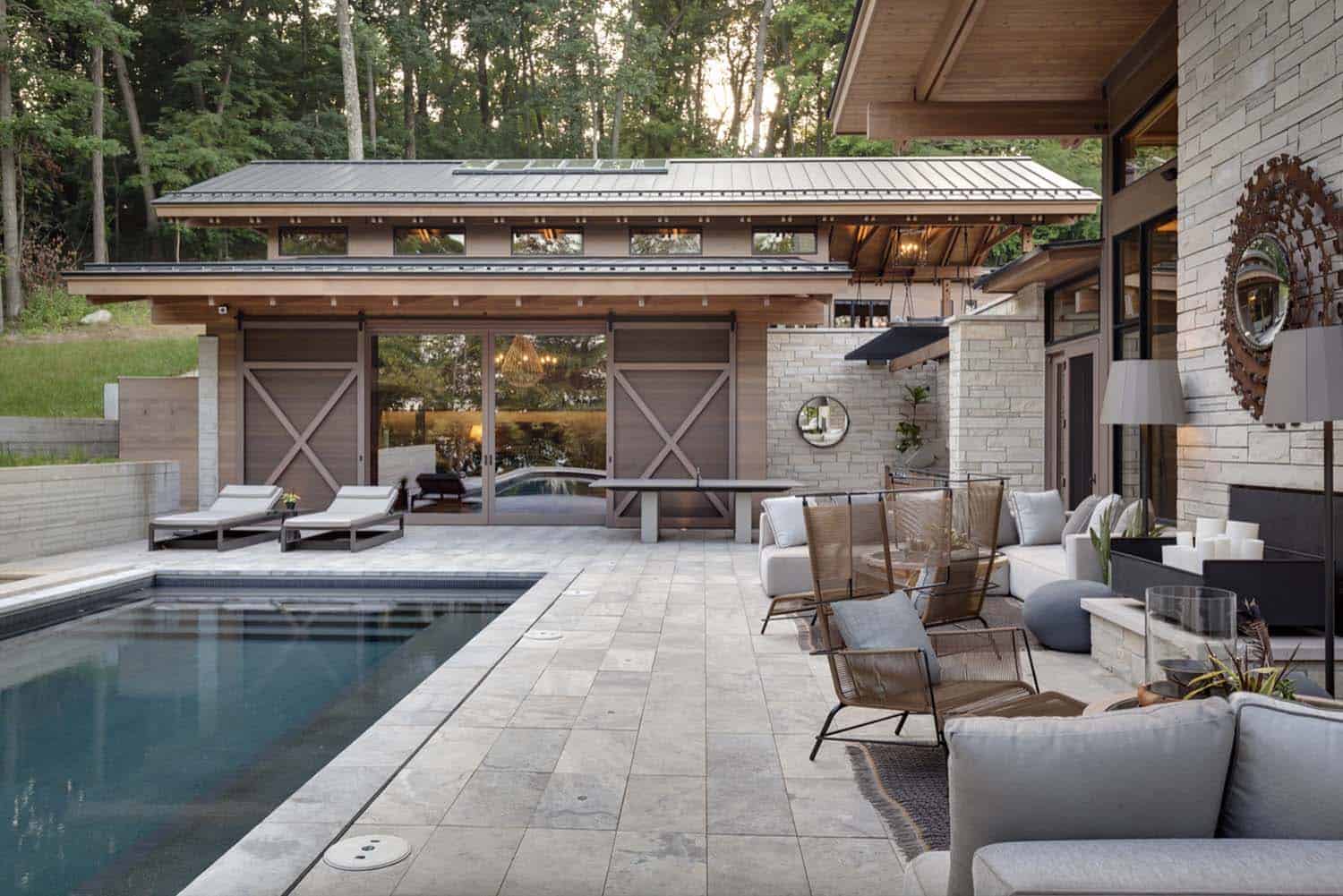 lakeside-resort-home-modern-exterior-pool-and-patio