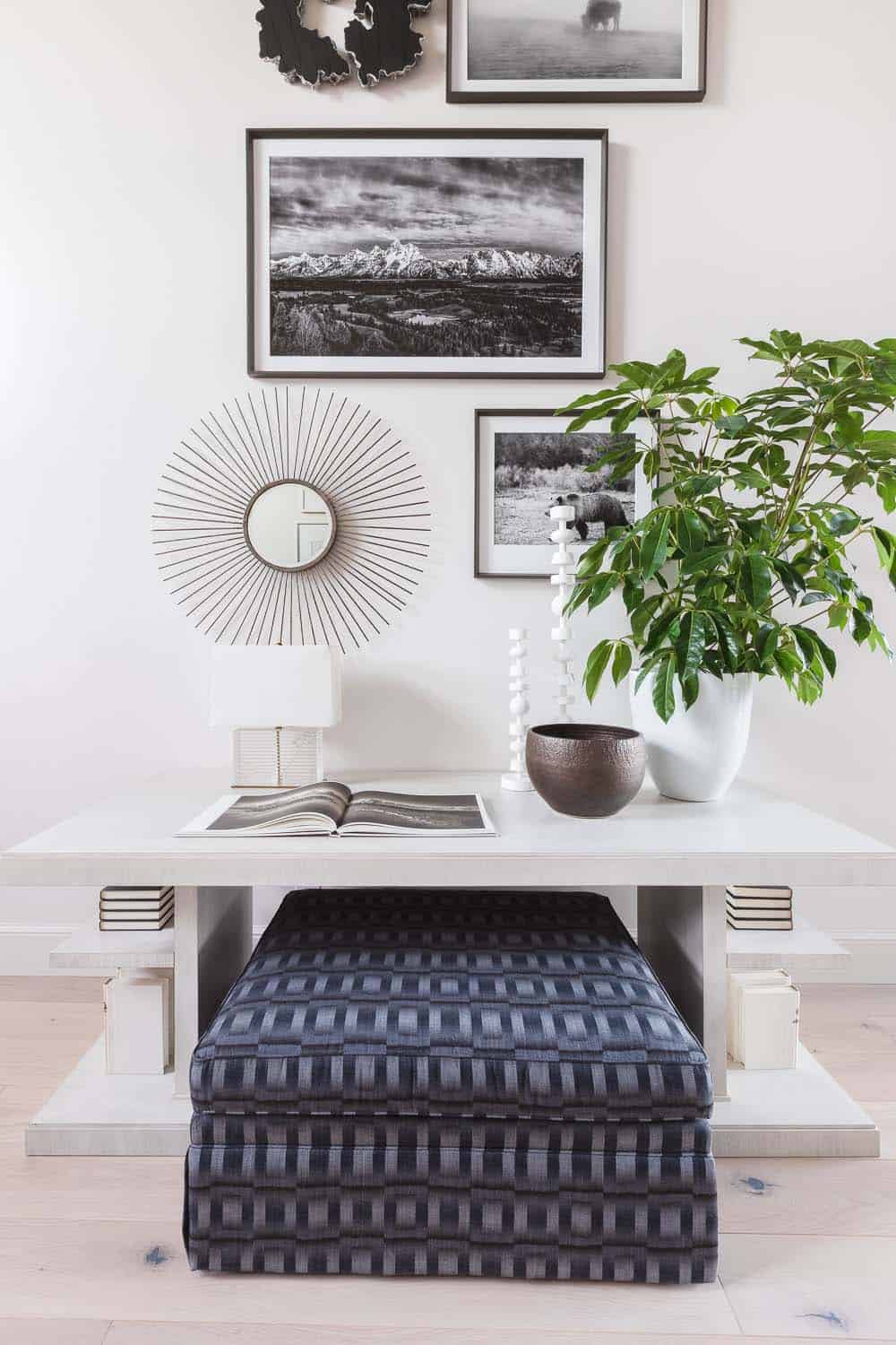 transitional style entry console table