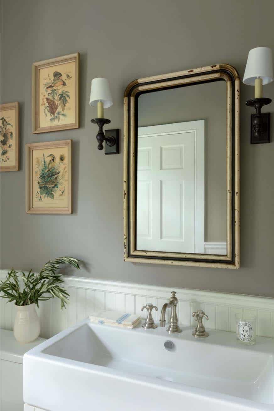 modern farmhouse powder room