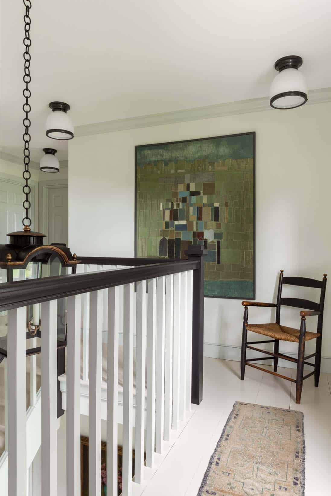 modern farmhouse upstairs hallway
