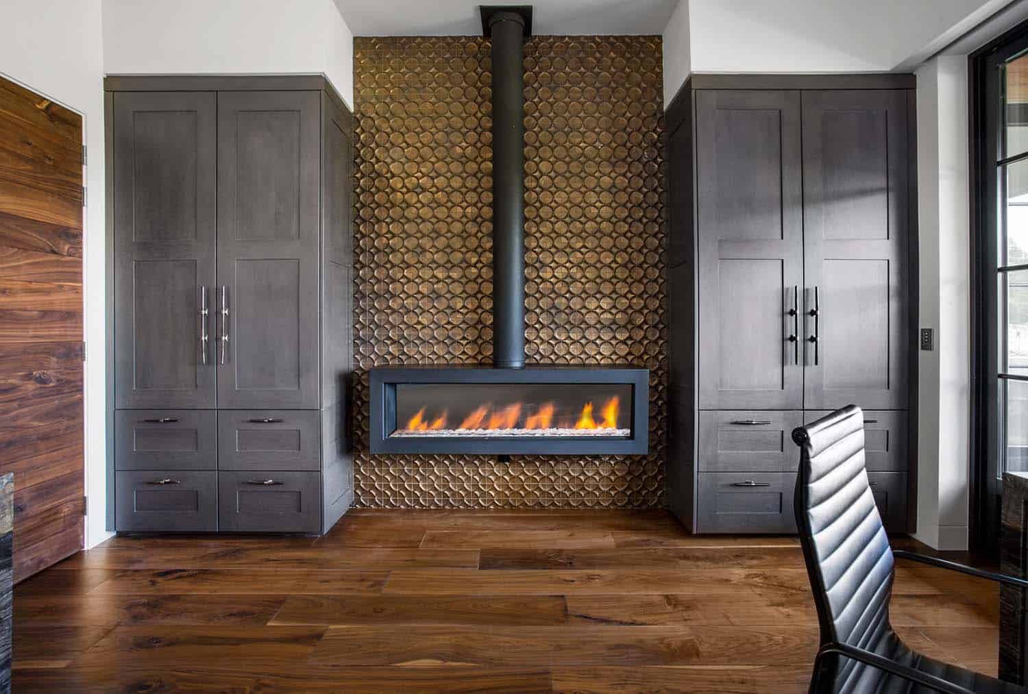 modern fireplace