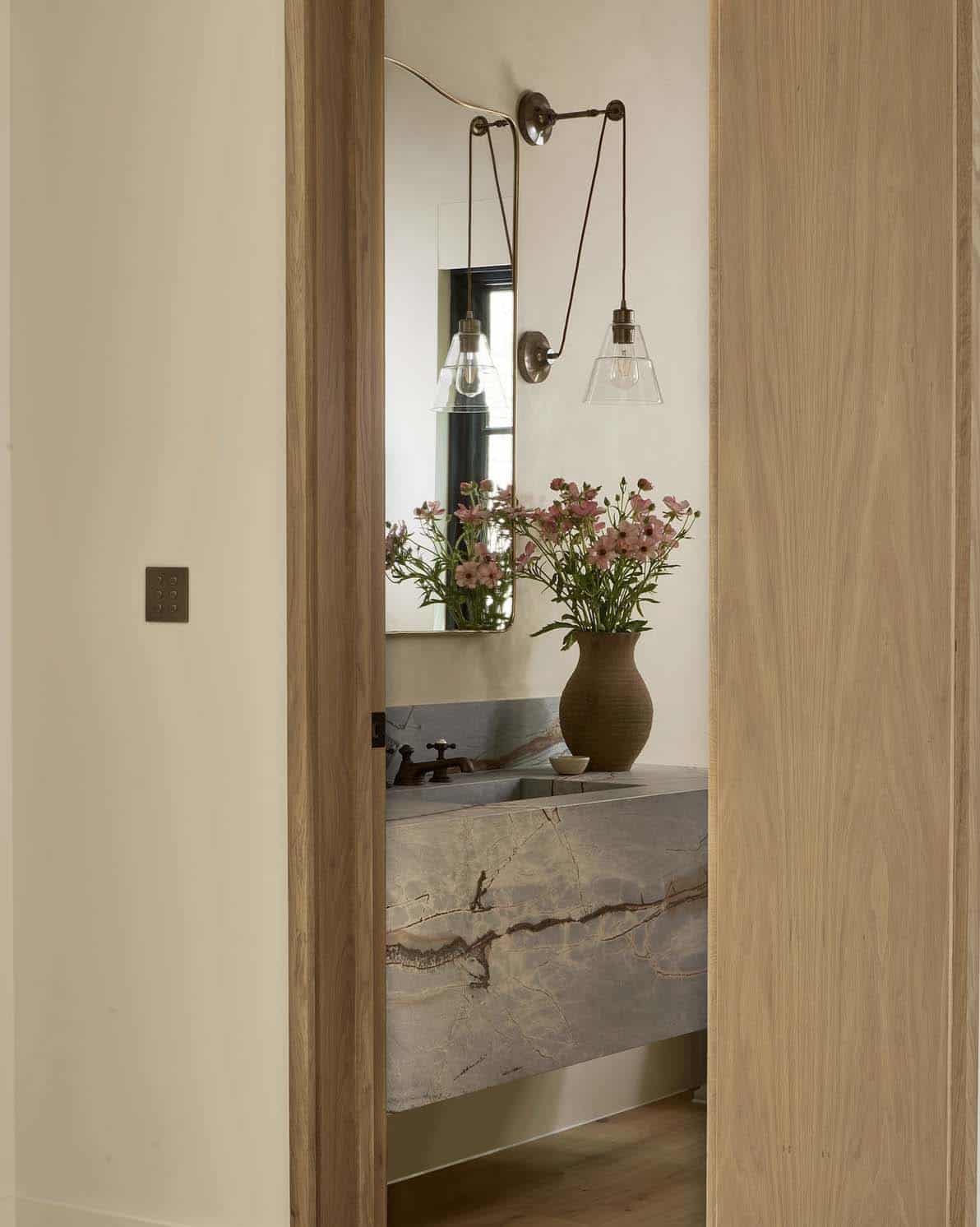 transitional style powder room