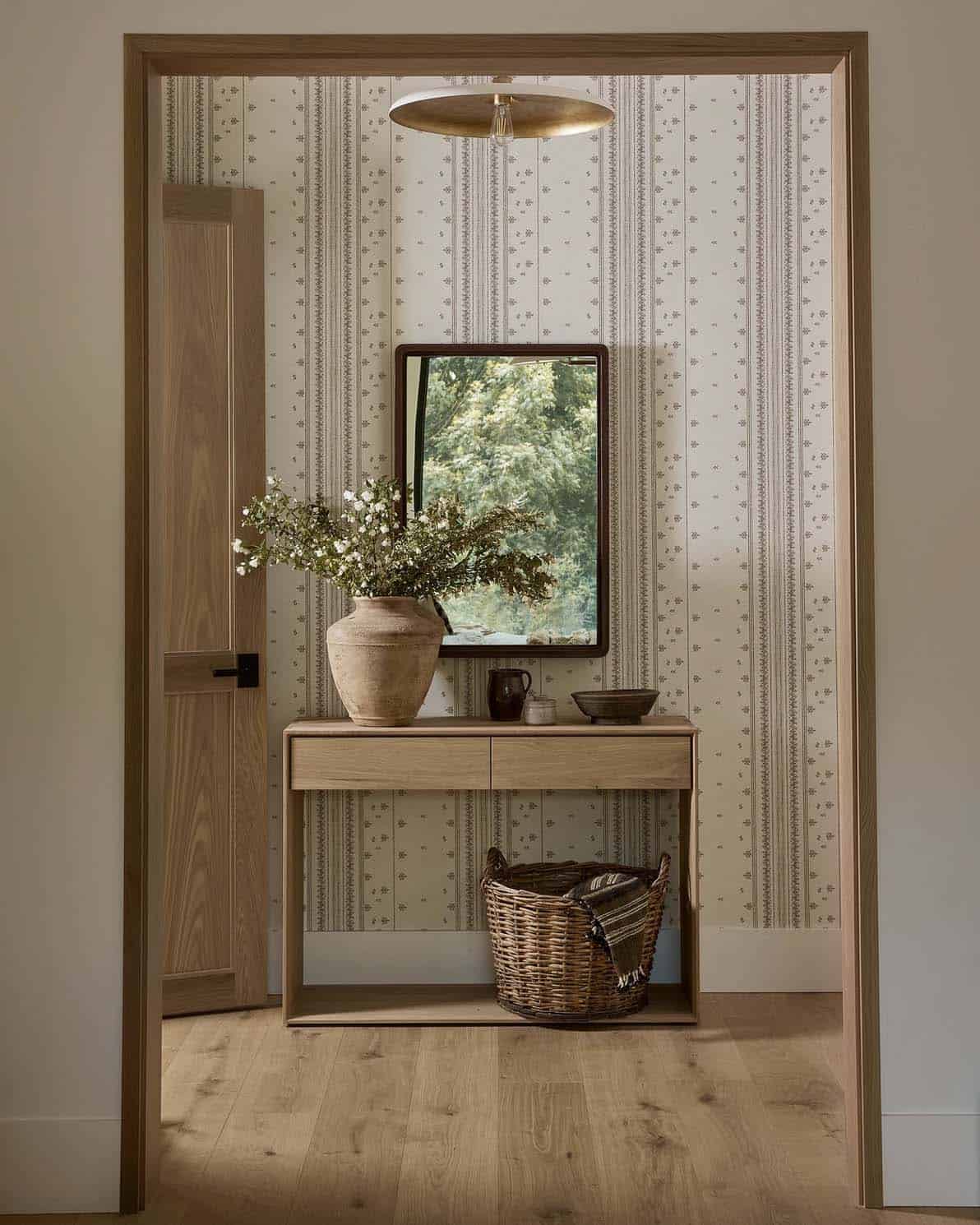 transitional style hallway