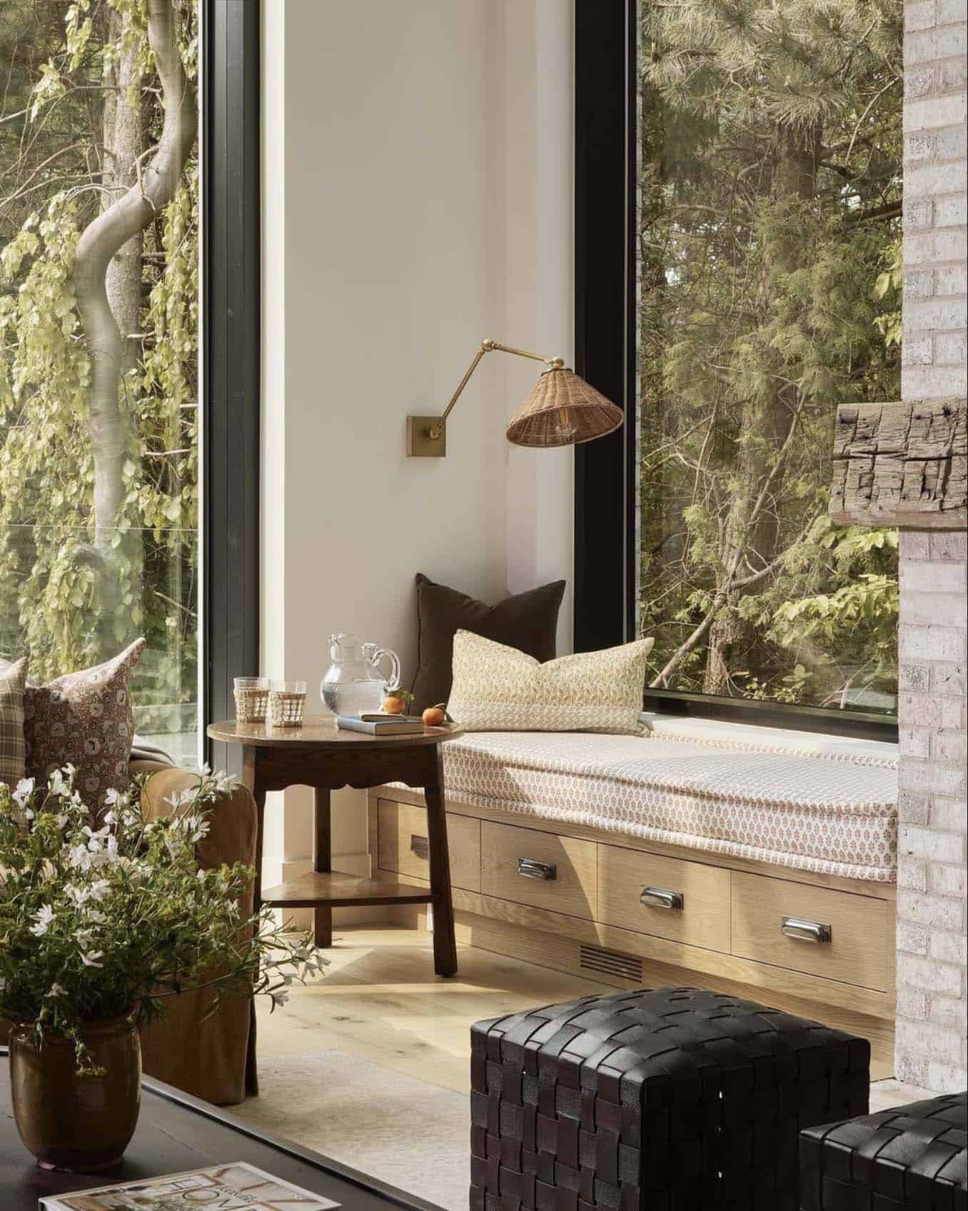 transitional style window seat