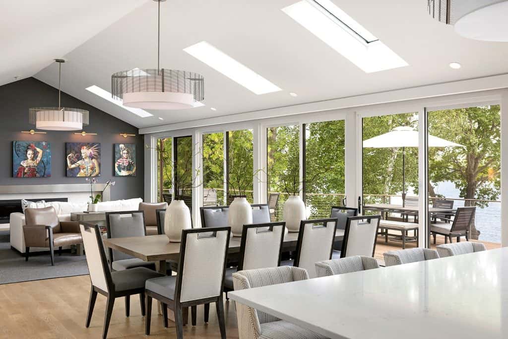 Inside a sophisticated home with peaceful views over Lake Minnetonka