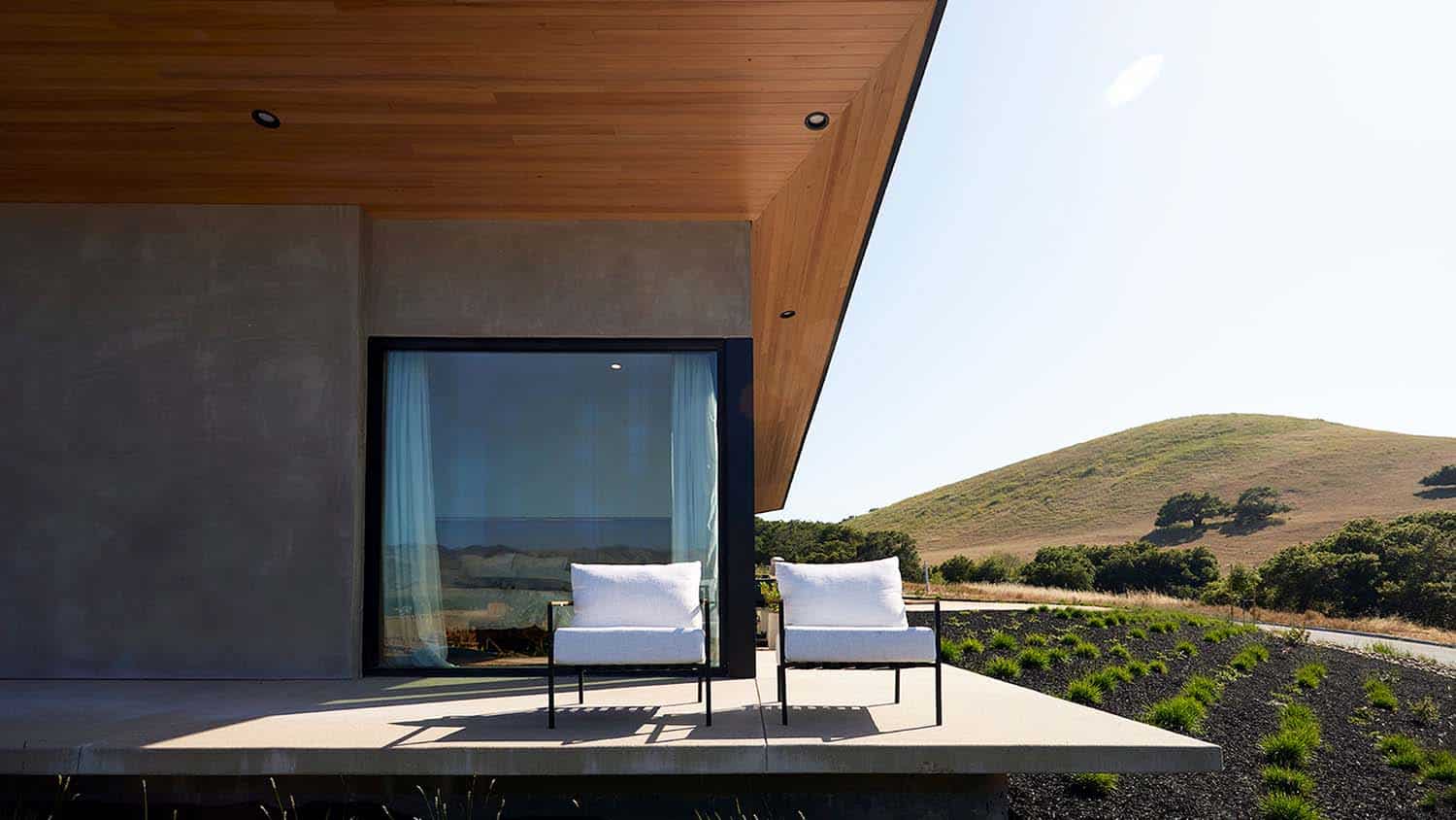 modern bedroom private balcony