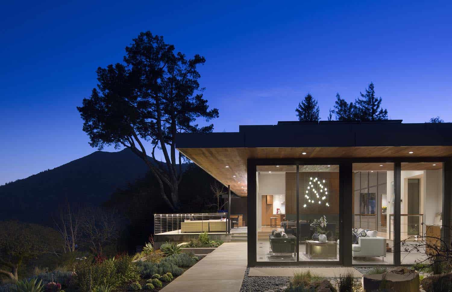 house. exterior view at night