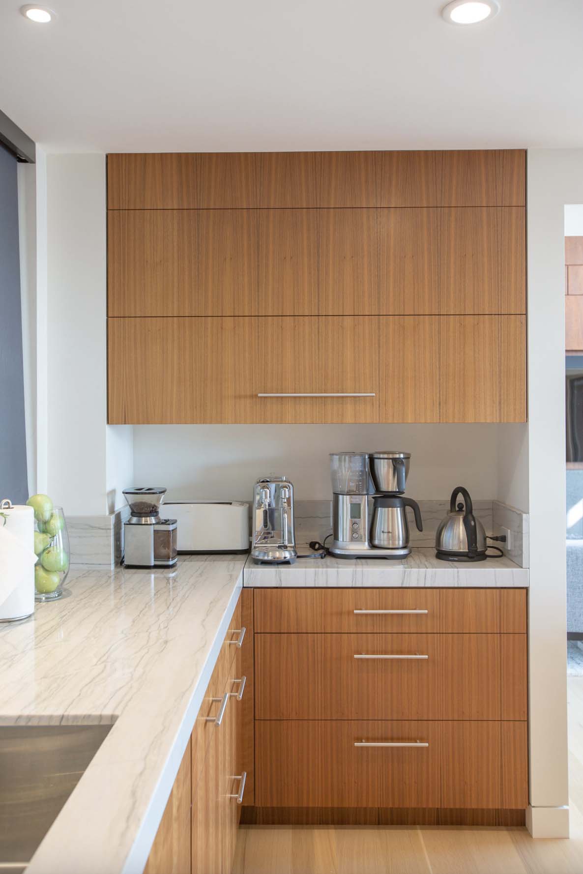modern kitchen with appliance storage