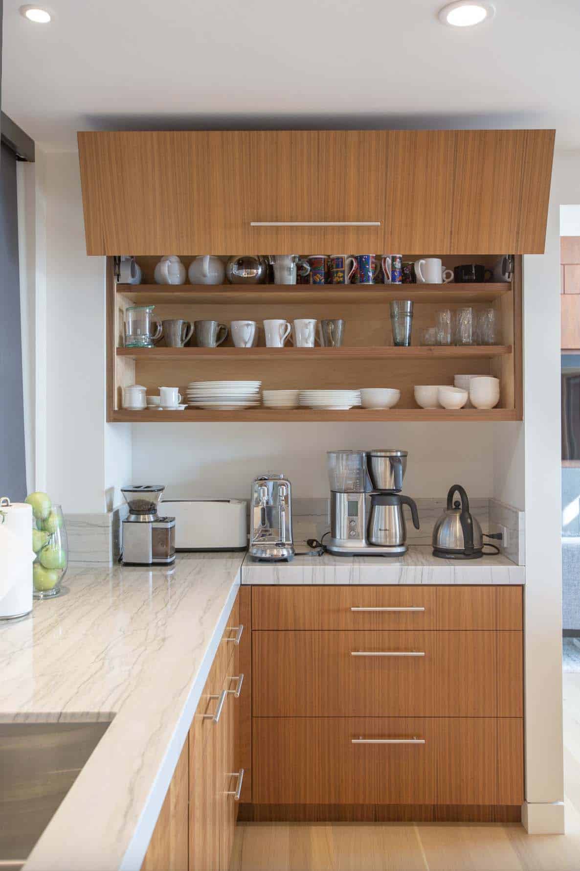 modern kitchen with appliance garage