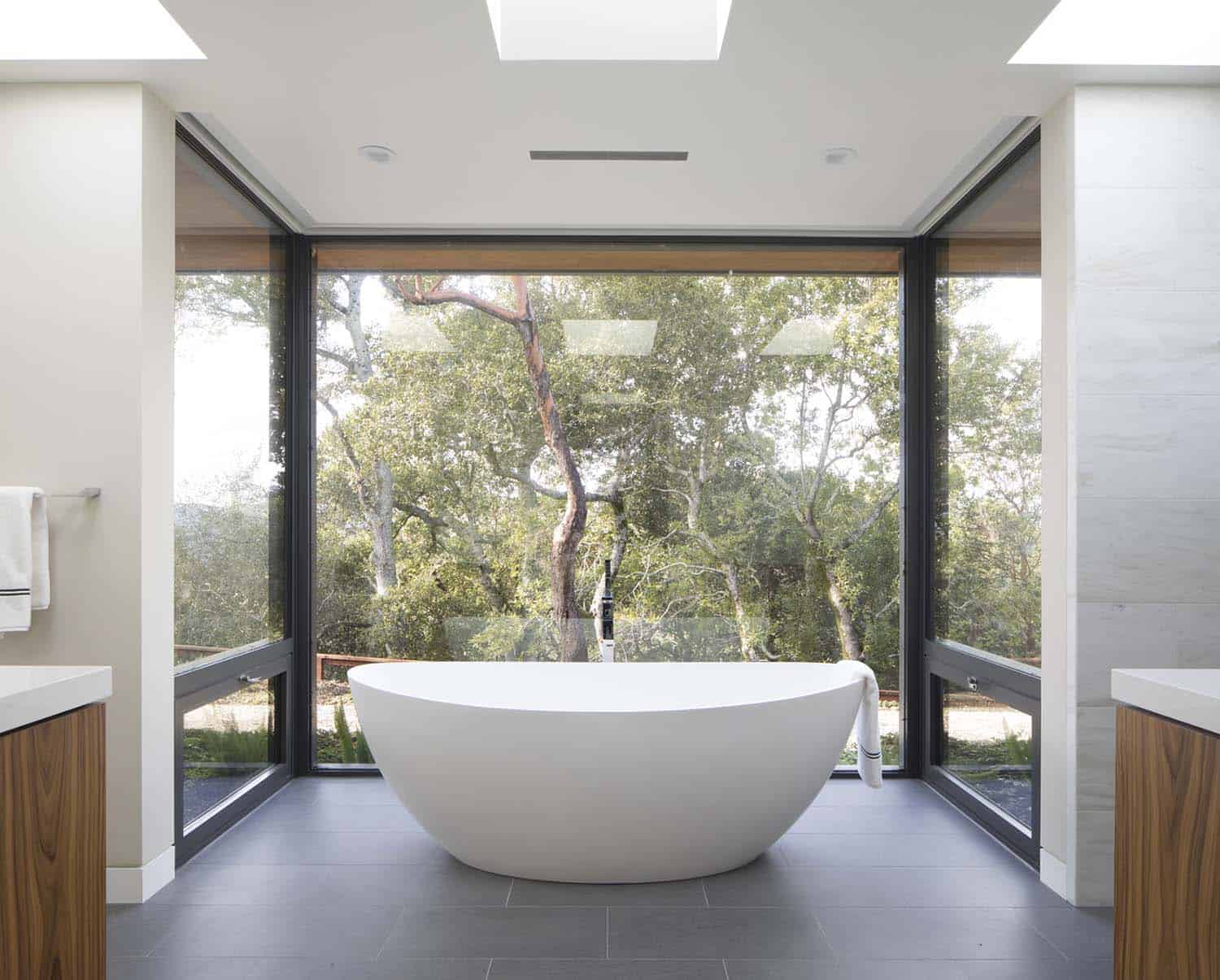 modern bathroom with a freestanding tub