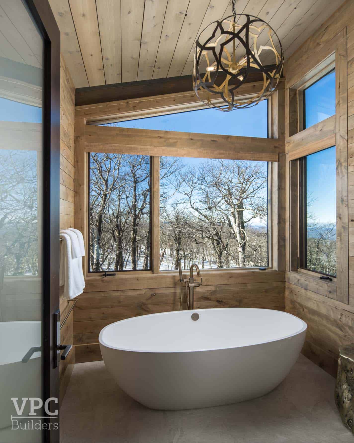 contemporary bathroom with a freestanding tub