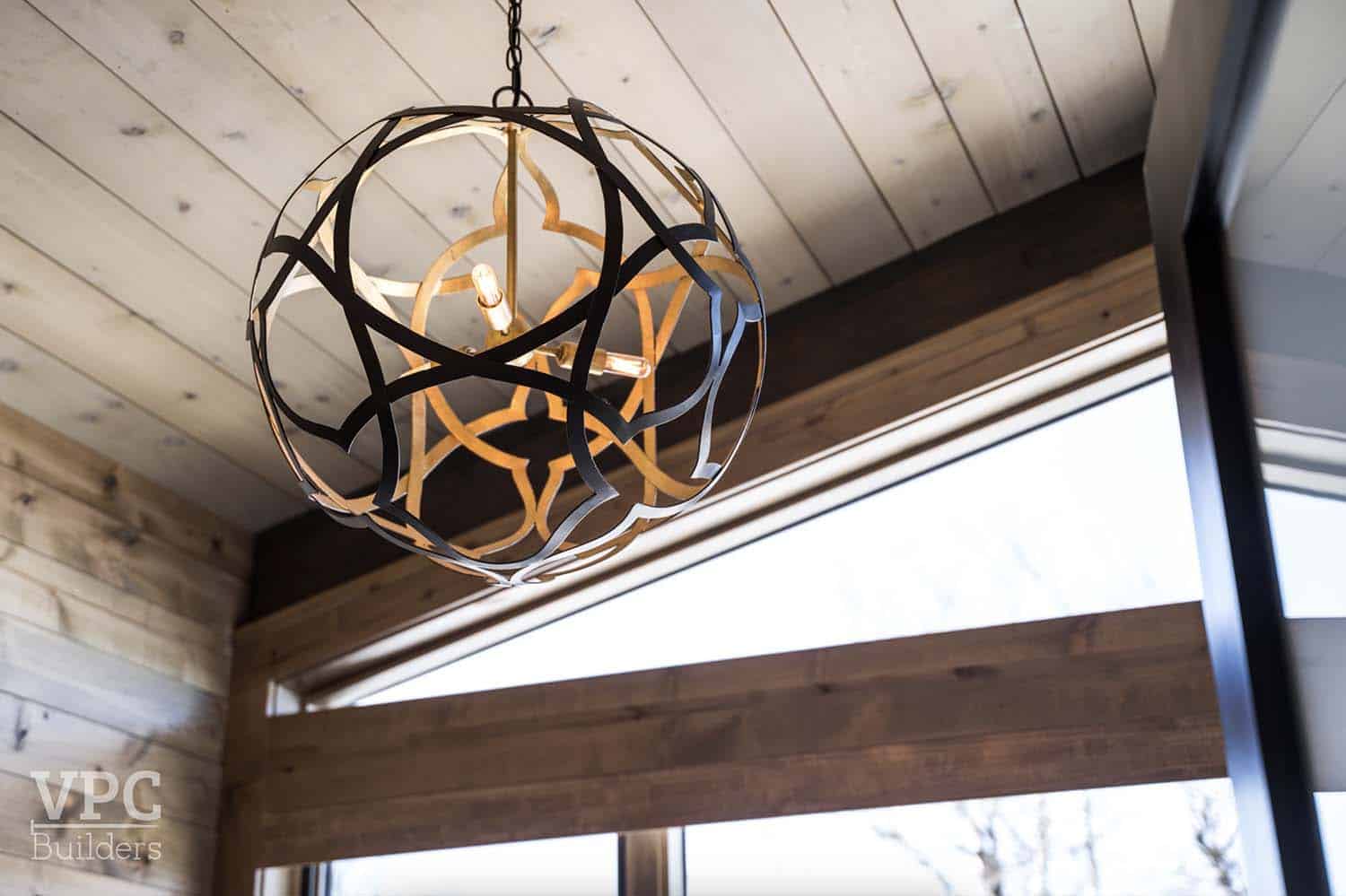 contemporary bathroom ceiling light fixture detail
