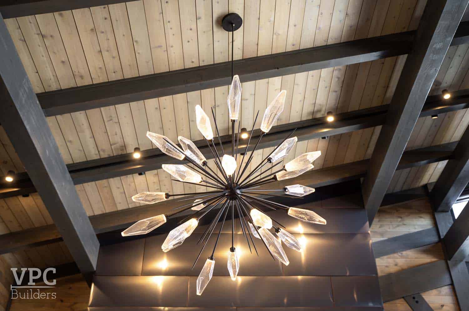 contemporary living room pendant light ceiling detail