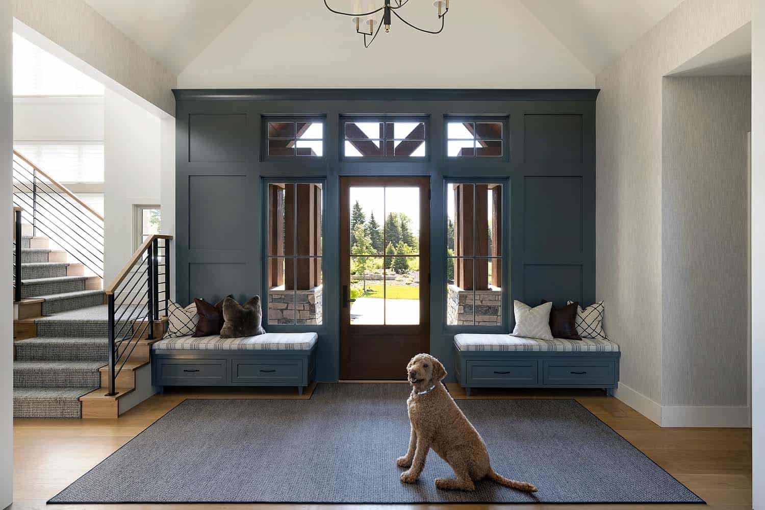 rustic mountain style home entry