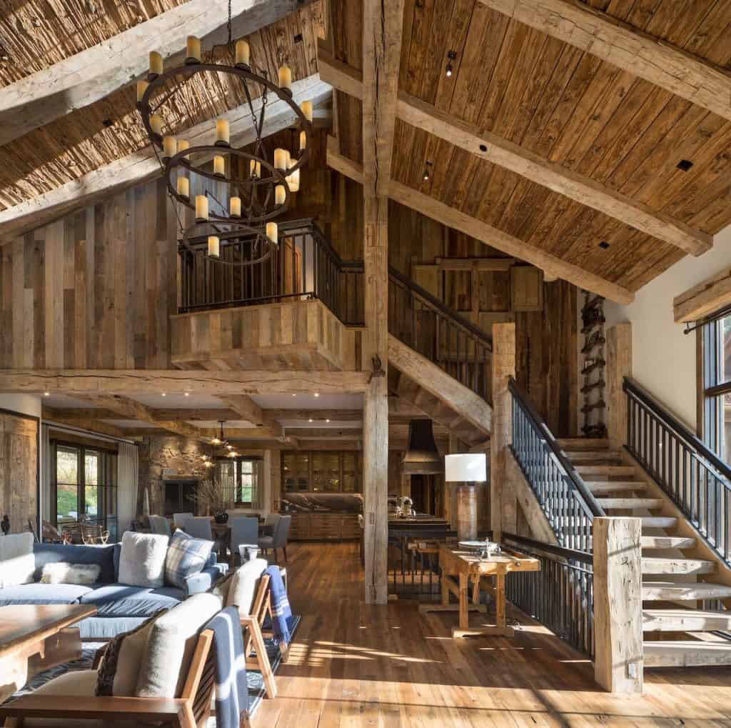 Tour this rustic luxe mountain escape in the awe inspiring Teton mountains