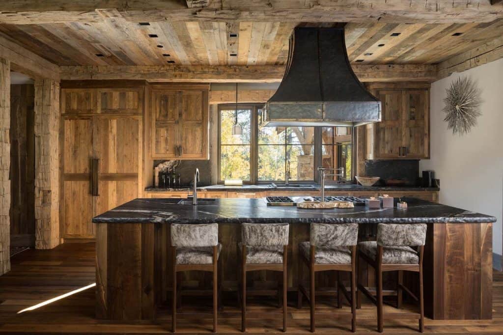 Tour this rustic luxe mountain escape in the awe inspiring Teton mountains