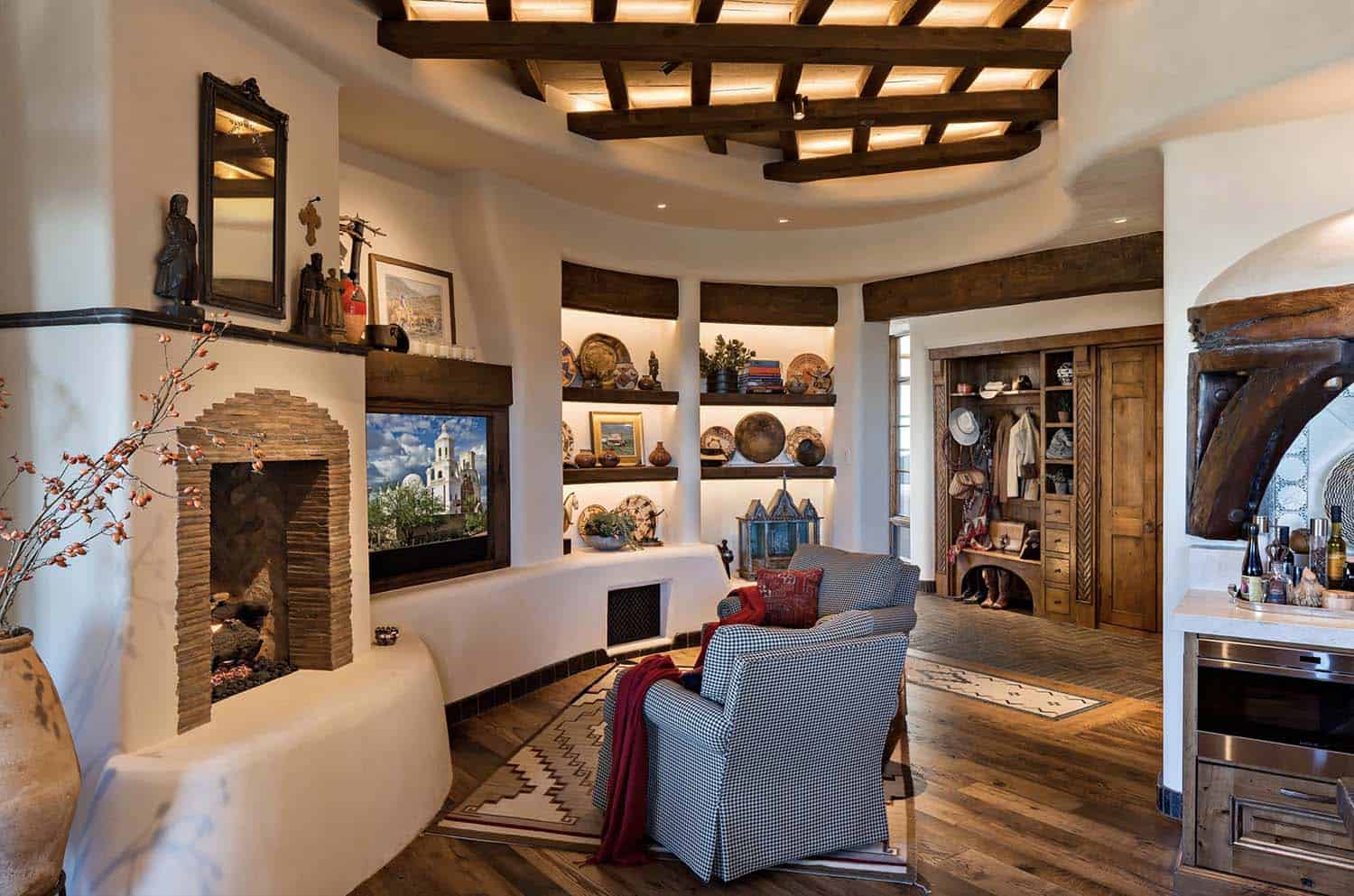 southwestern style family room