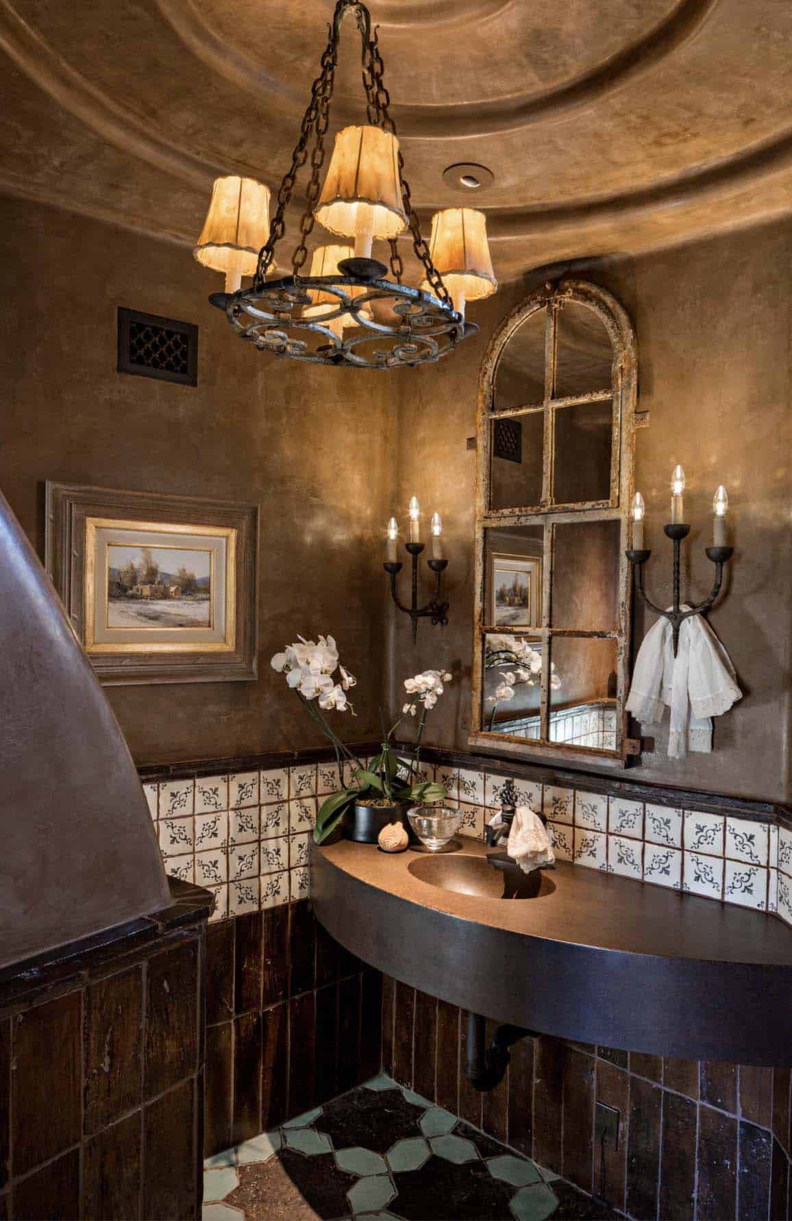 southwestern style powder room