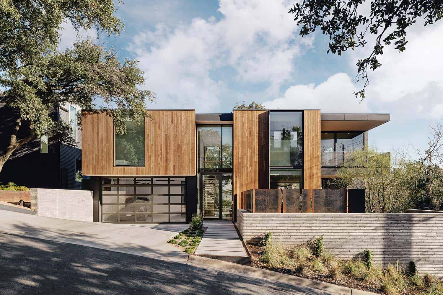 modern house exterior from the street view