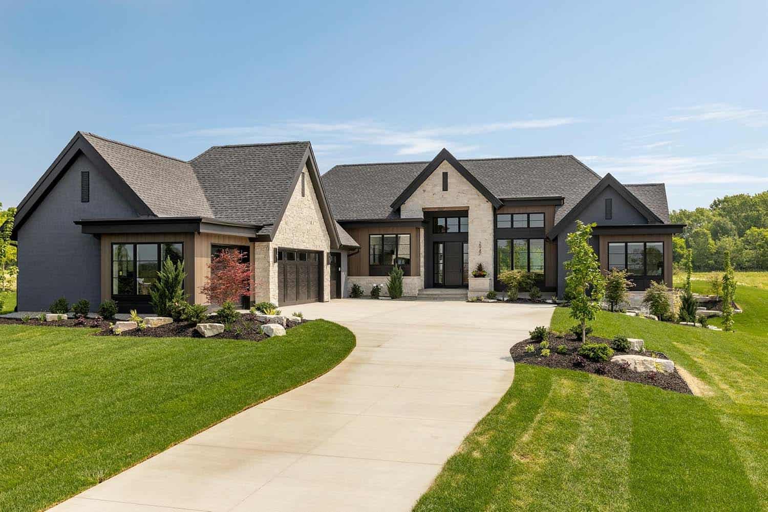 modern rambler home exterior