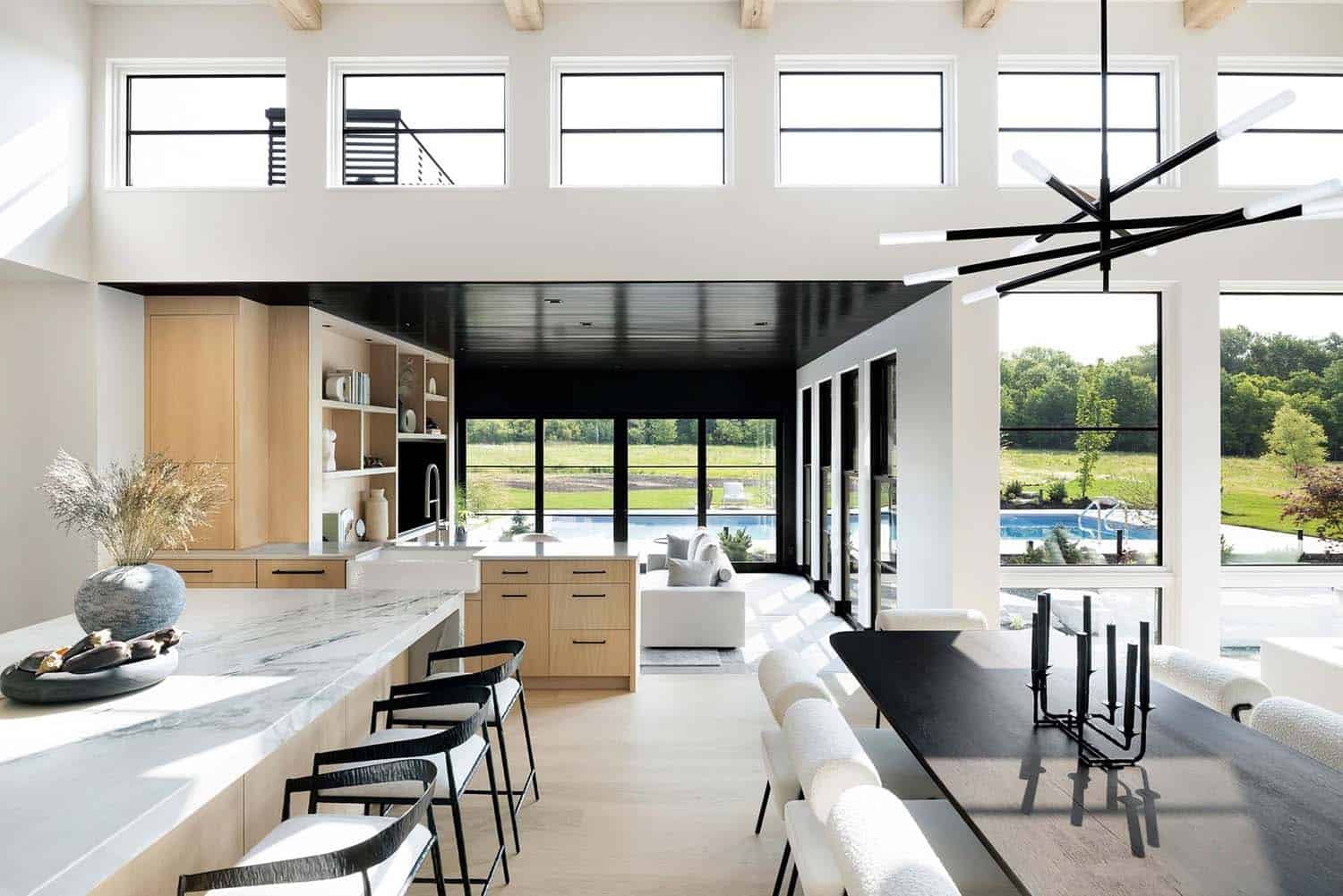 modern kitchen and dining room