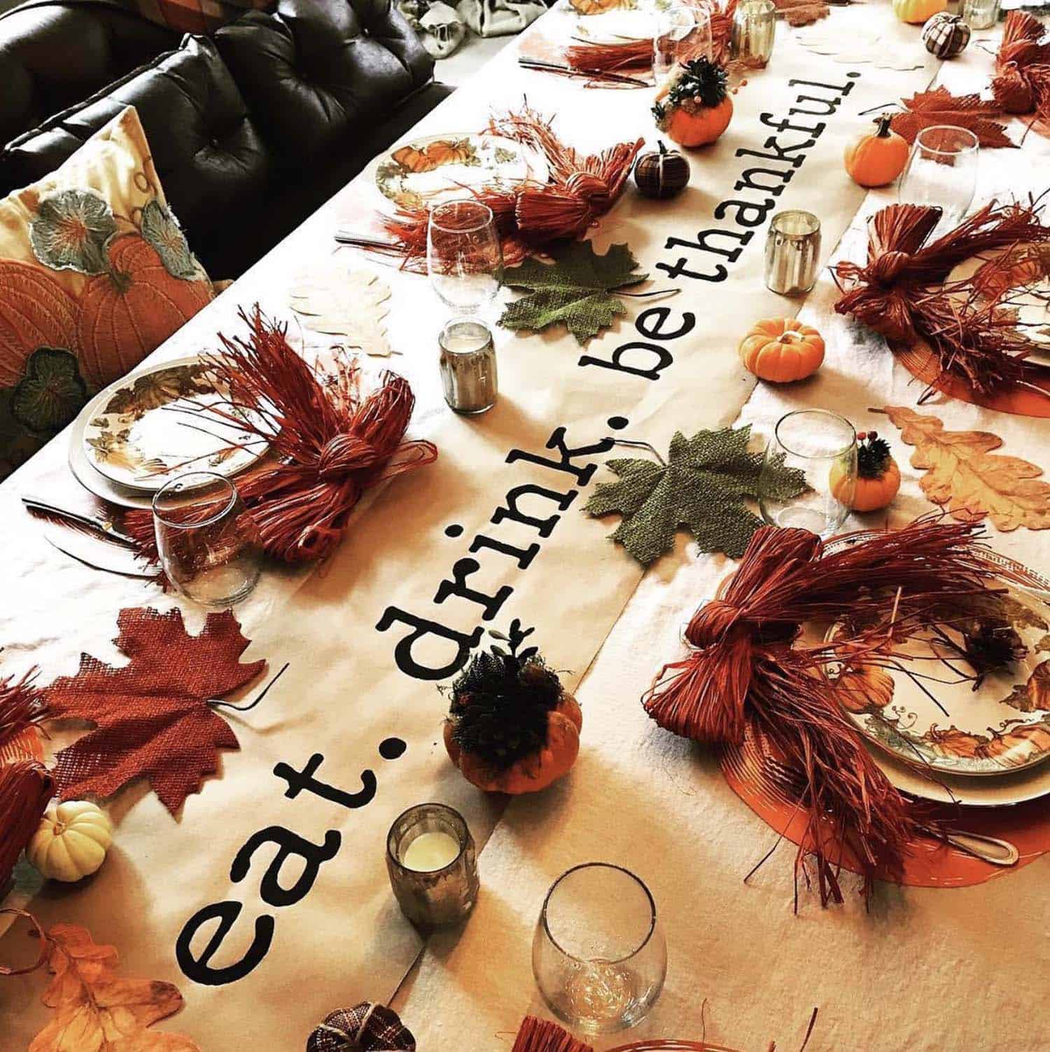 DIY kraft paper table runner