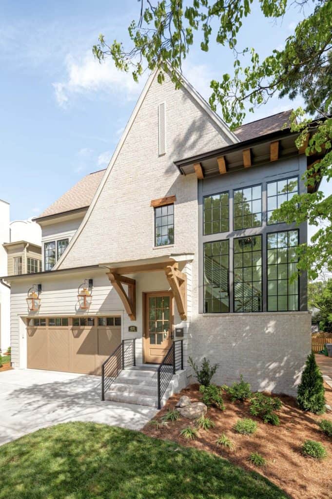 A modern yet warm Tudor home in Charlotte offers timeless curb appeal