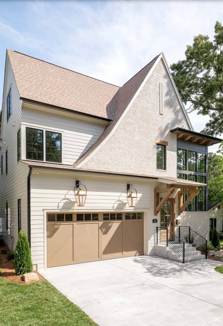 A modern yet warm Tudor home in Charlotte offers timeless curb appeal