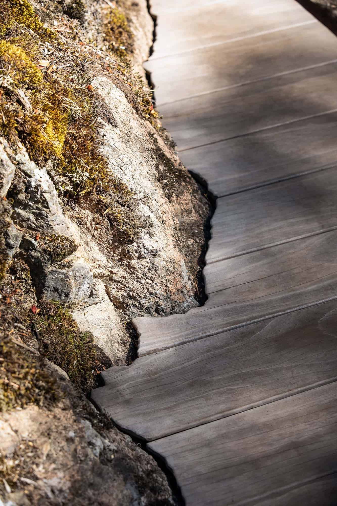 contemporary mountain cabin patio detail