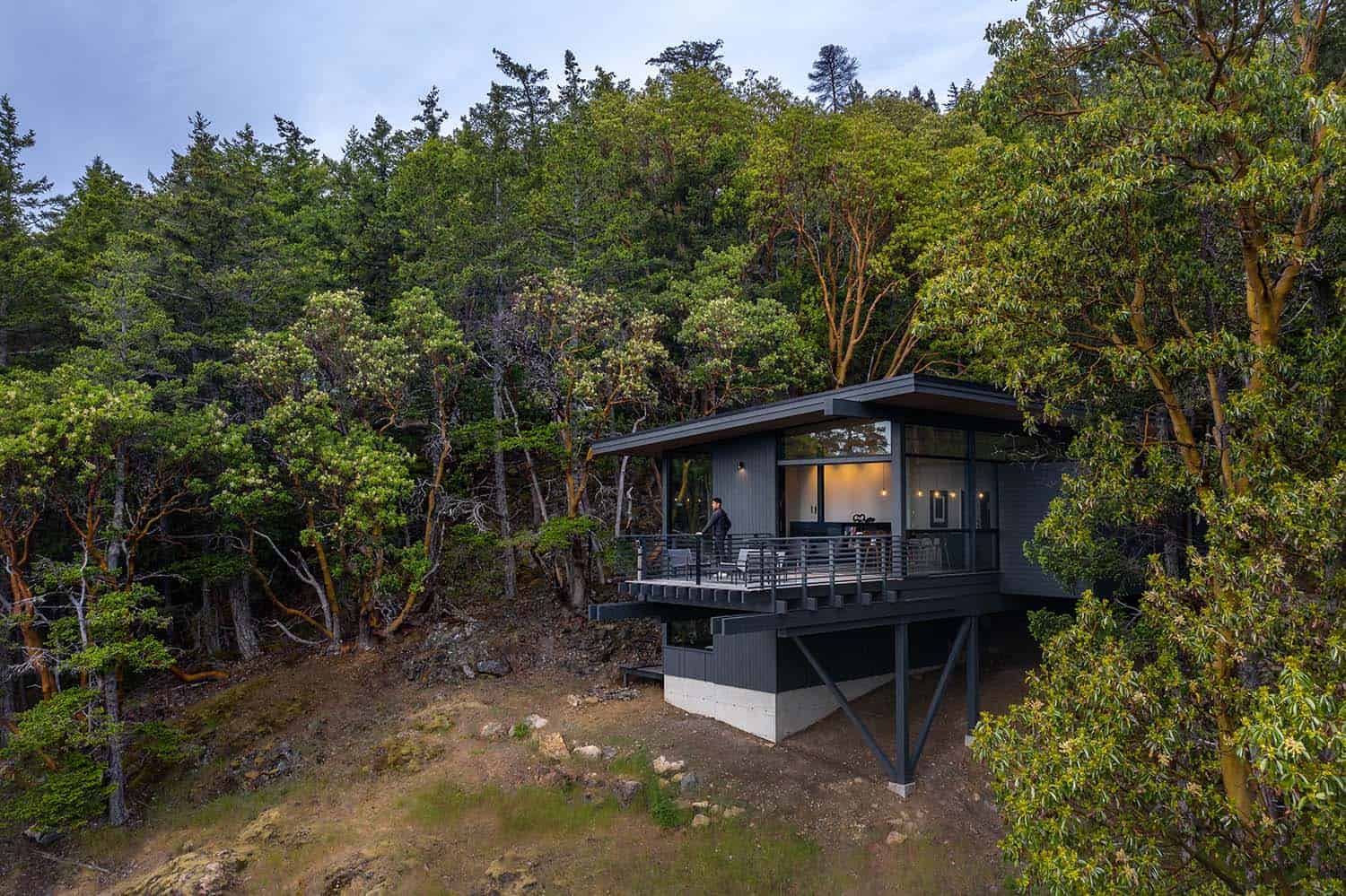 contemporary mountain cabin exterior