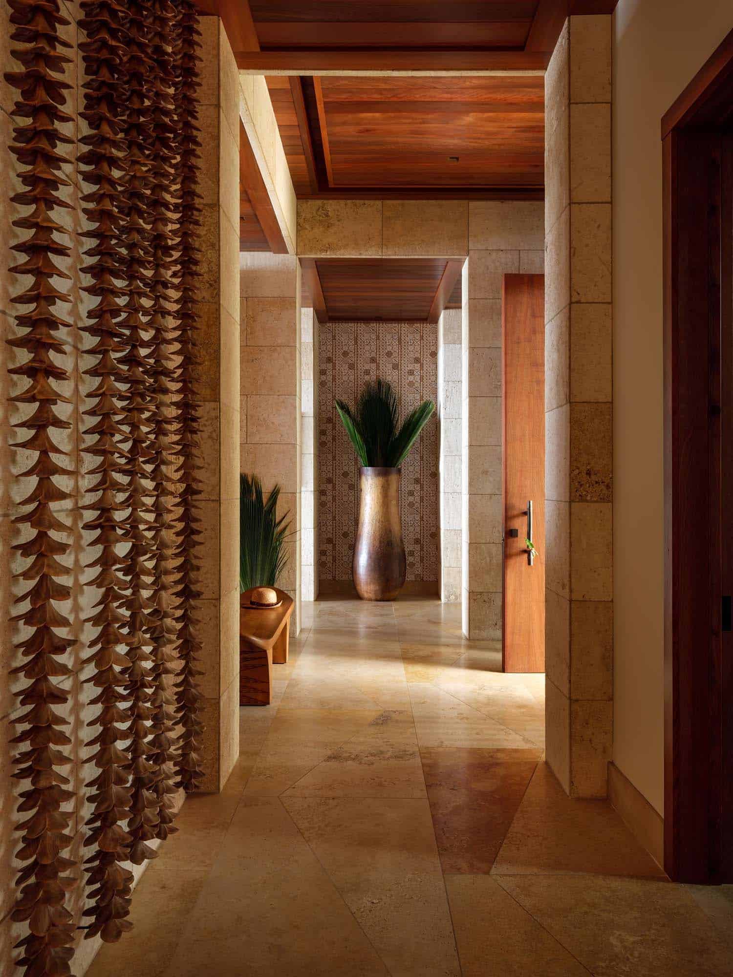 contemporary beach house hallway