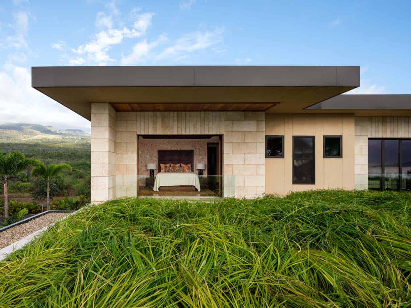 contemporary beach house exterior with a view of the bedroom