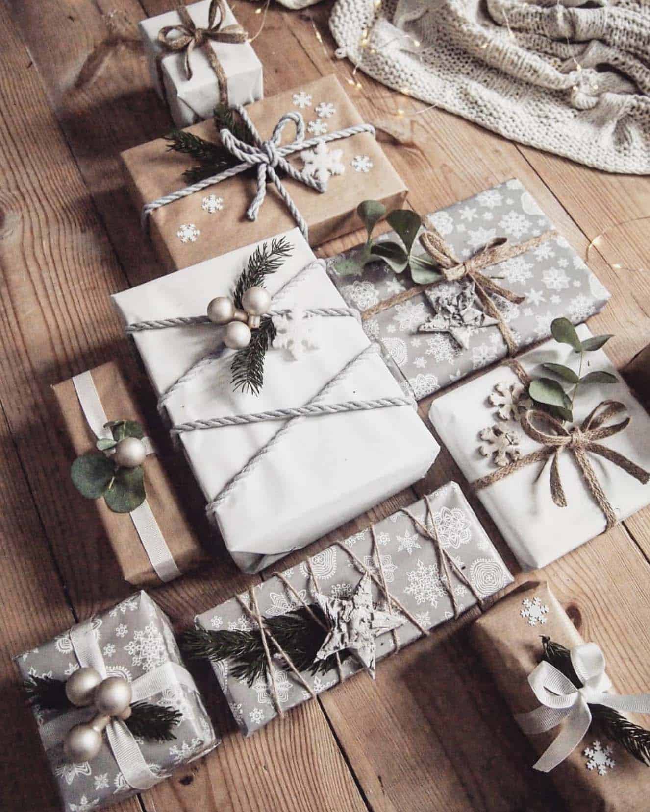 nordic-inspired christmas gift wrap