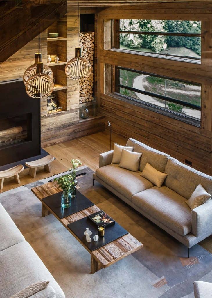 Warm and cozy rustic chalet in the snowy mountains of the French Alps