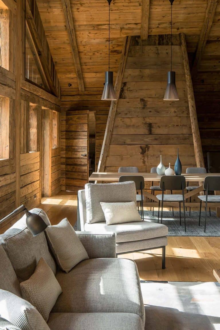 Warm and cozy rustic chalet in the snowy mountains of the French Alps