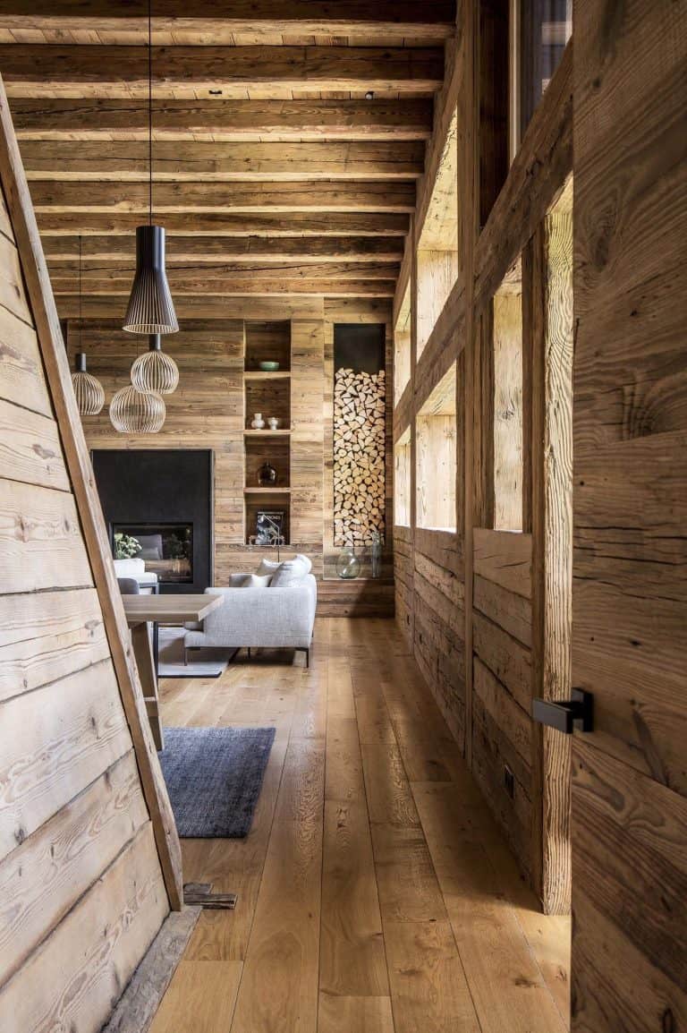 Warm and cozy rustic chalet in the snowy mountains of the French Alps
