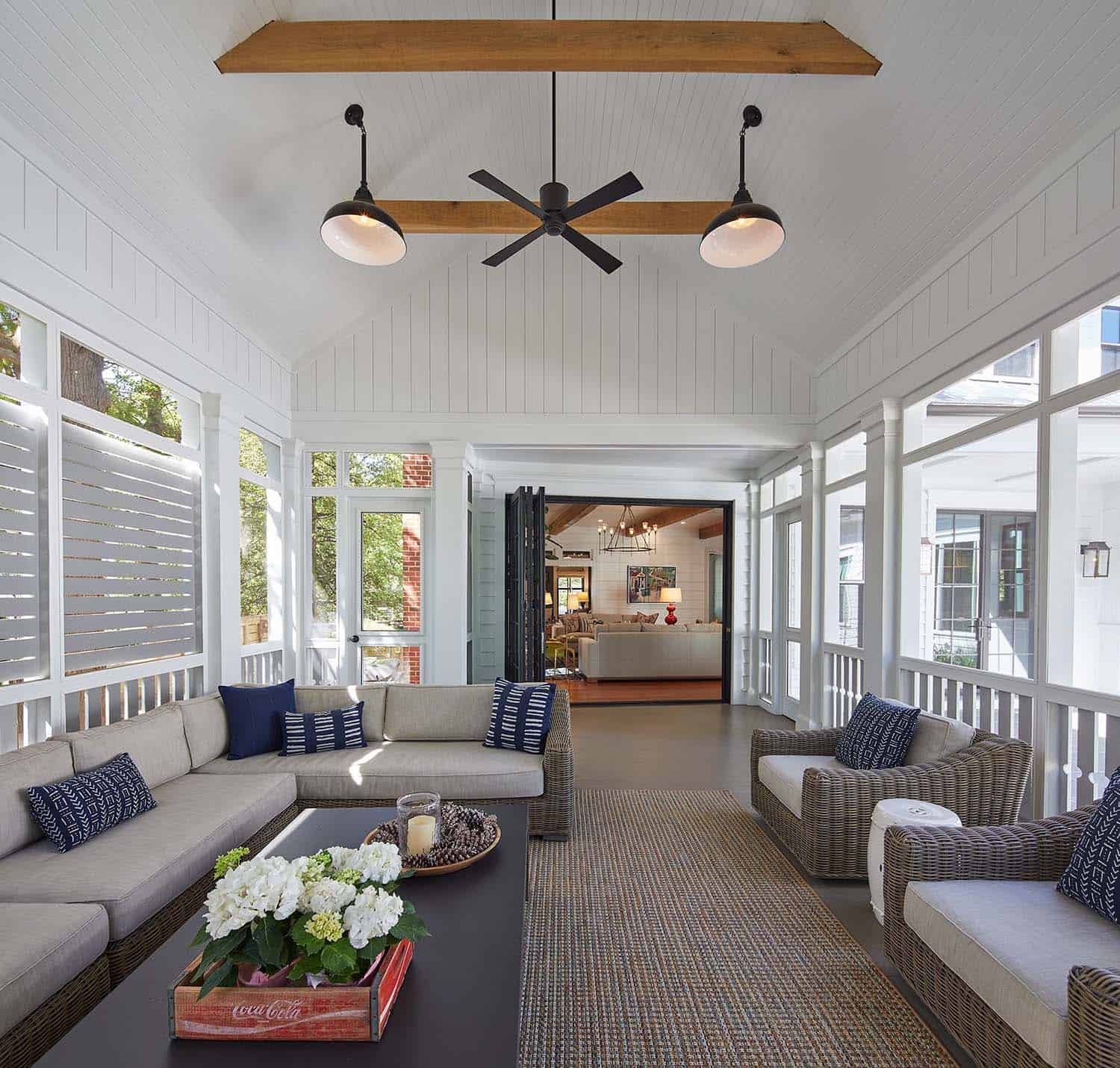 contemporary screened porch